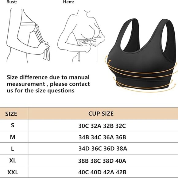 Vinfact 3 Pack Sports Bras for Women Wireless Bra with Removable Pads - Large - Picture 11 of 12